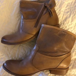 Tan leather booties- sz 8